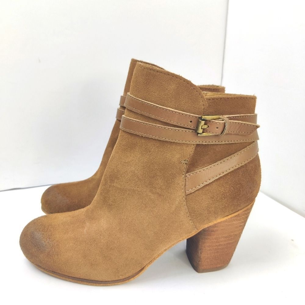 NEW BP Nordstrom Suede Leather Ankle Bootie Sz 5.5 Tandem Lea High Heel Zipper